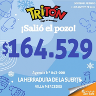 ¡Un ganador del pozo del Tritón en Villa Mercedes!